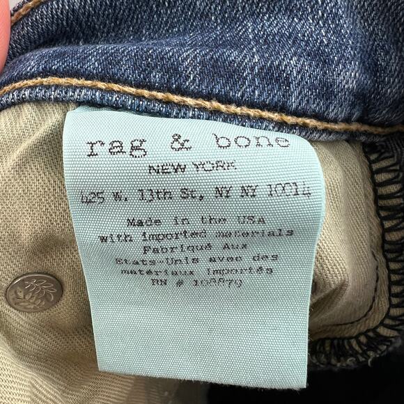 Rag & Bone Dive Jeans Denim Freemont Wash Cotton Blend High Rise Skinny Size 26 - Picture 9 of 9